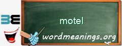 WordMeaning blackboard for motel